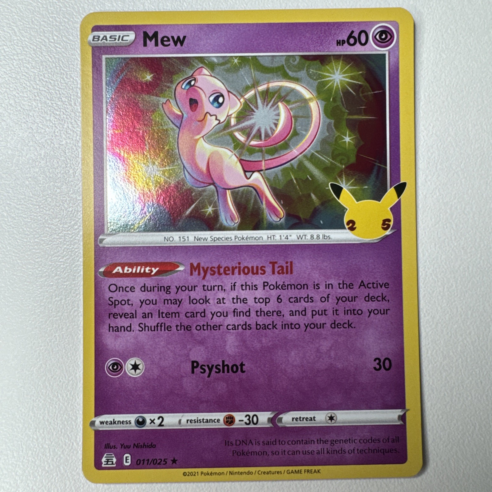 Pokémon TCG Mew 011/025 Celebrations Holo (25th) NM