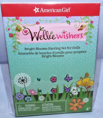 NEW/SEALED American Girl Doll Wellie Wishers Bright Blooms Earring Set Complete