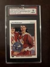 1990 UPPER DECK #461 SCOTT NIEDERMAYER ROOKIE KSA 9 MINT