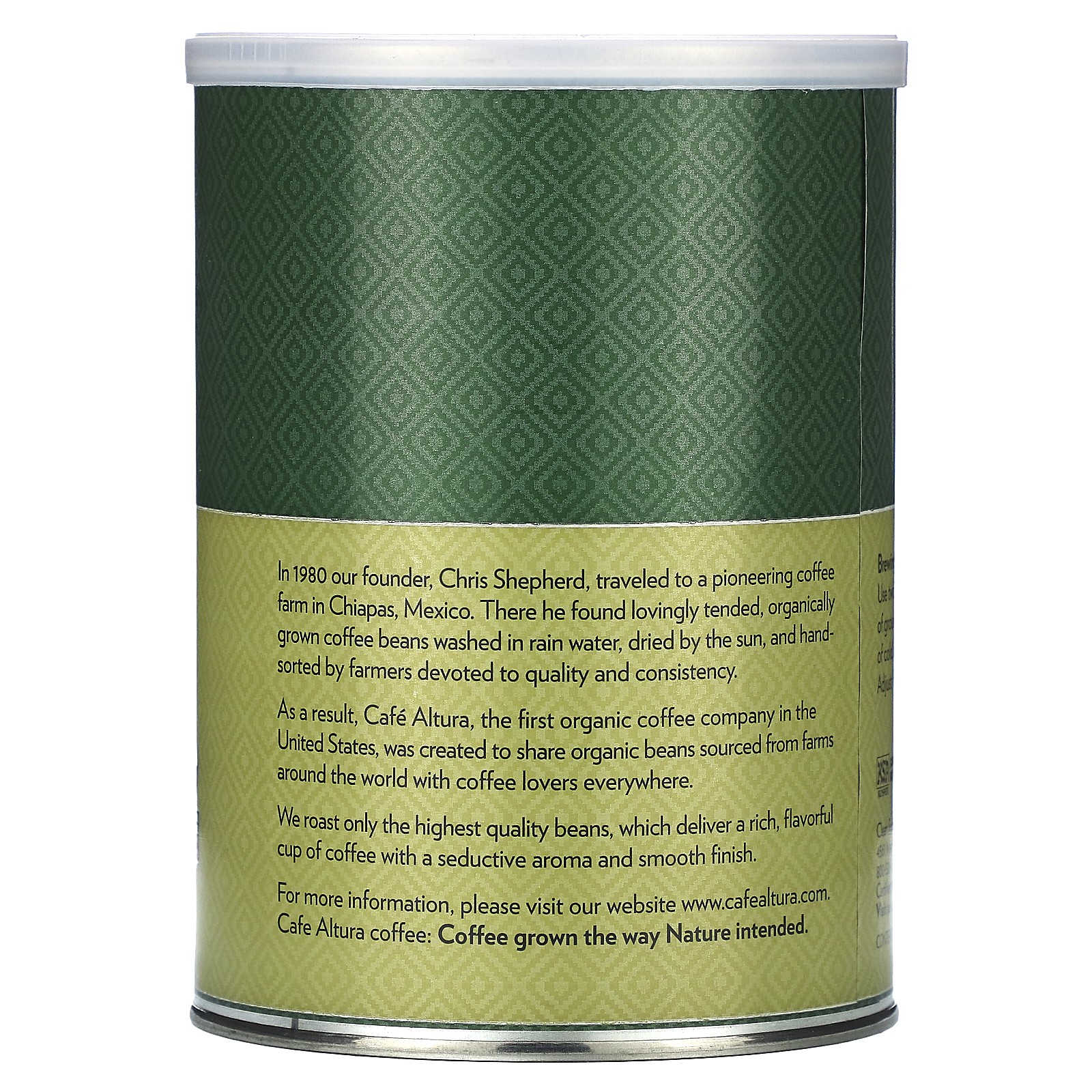 Cafe Altura Organic Coffee Fair Trade Dark Blend 12 oz 339 g Fair-Trade, Kosher,