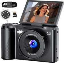 Digital Camera 4K for Photography Vlogging 56MP Cameras with Dial for Video 16X