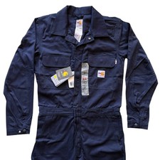Carhartt FR Traditional Coverall Mens 34 Regular Navy Blue 101017 410 CAT 2 NWT