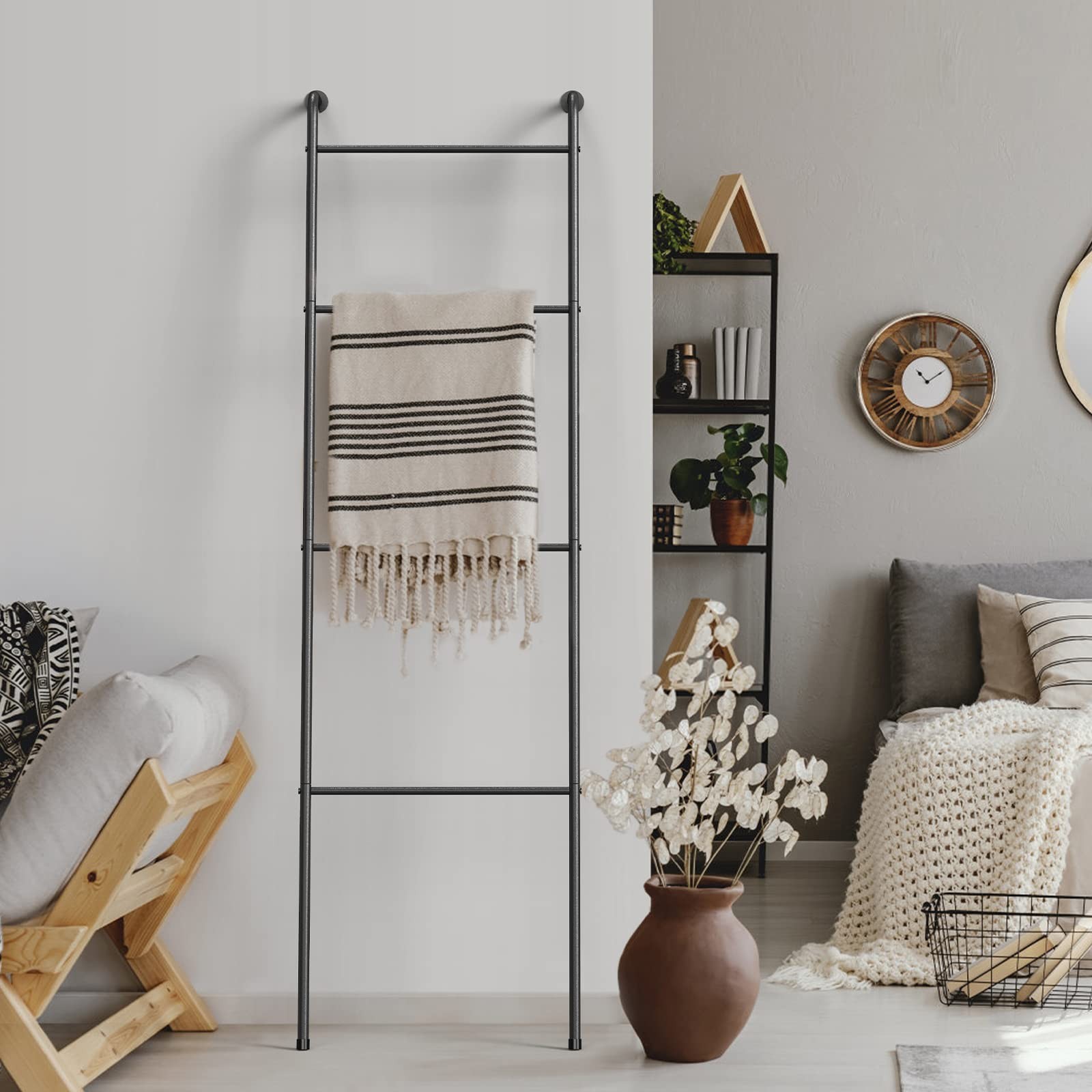 Rack Holder For Bathroom, Wall 1 Pack, Black