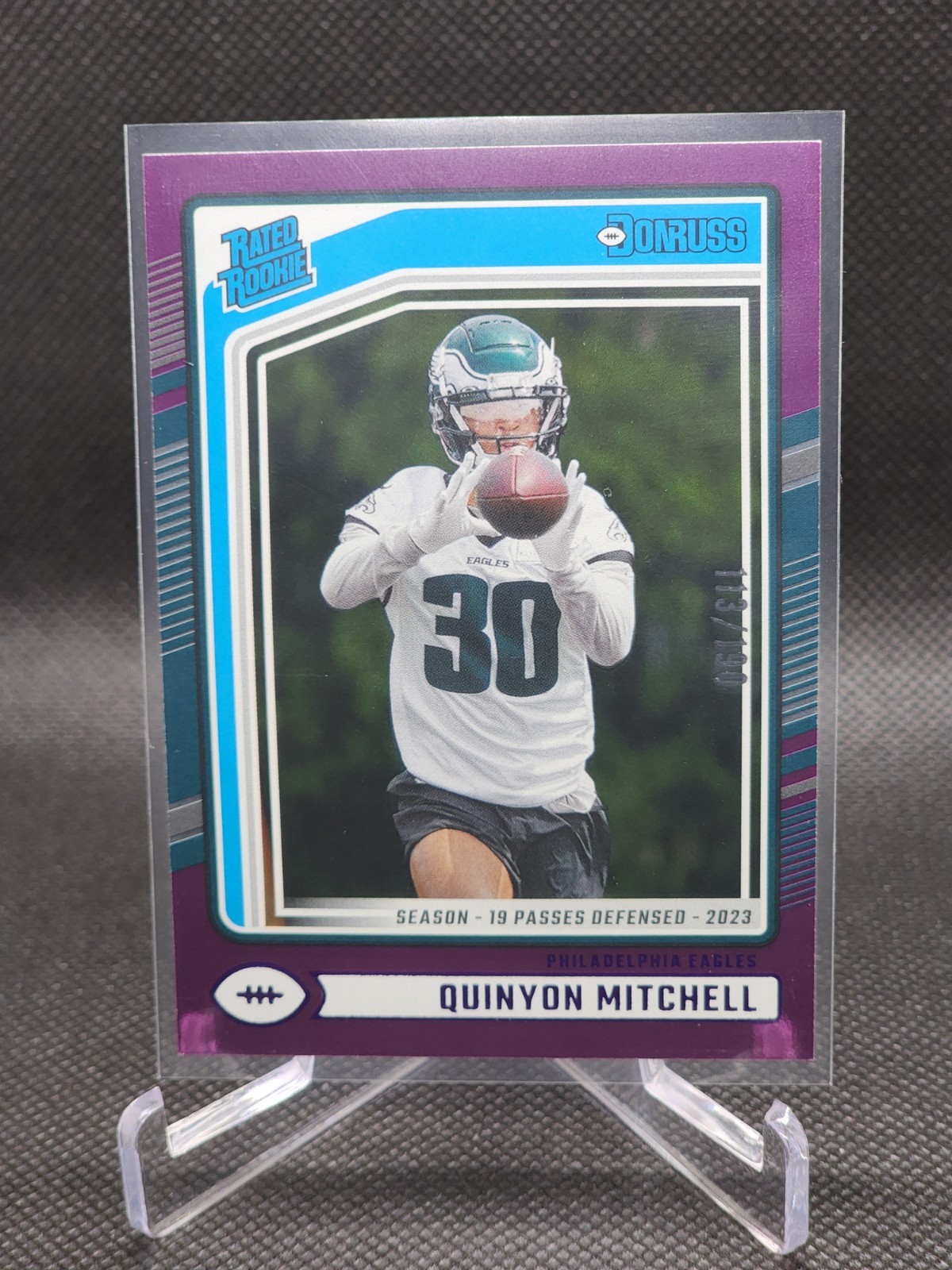 2024 Donruss Rated Rookie Quinyon Mitchell RC /190 Stat Line Philadelphia Eagles
