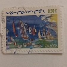 France Timbre Europa « Vacances » voiliers 0,50€ oblitéré 1 timbre