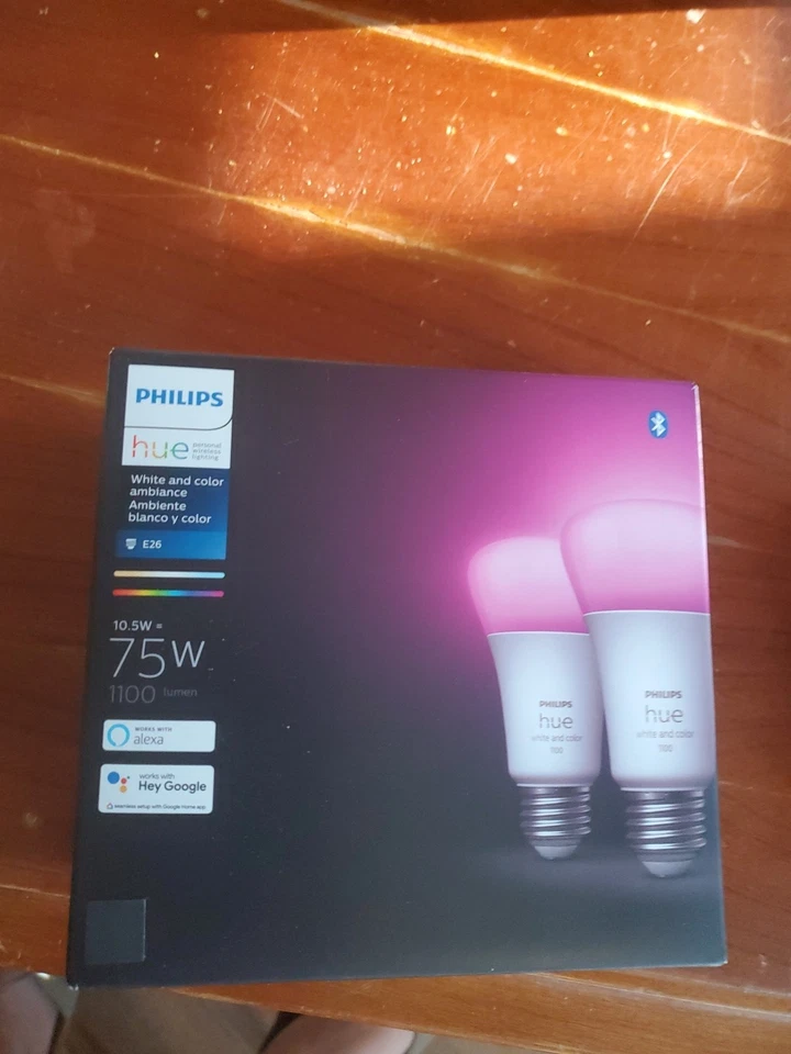 Philips Hue White and Color Ambiance E26 75W 1100 Lumen LED Smart Bulbs 2 Pack - Image 4 of 4