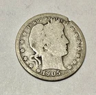 1905-O Barber Quarter. 90% Silver. Good Condition. Charity Auction.