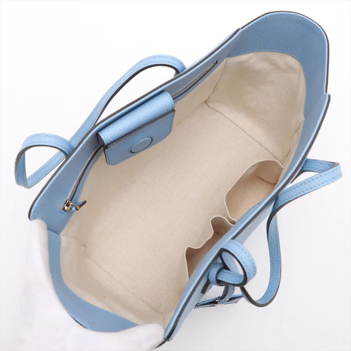 Gucci Swing Leather Tote bag Blue - # image 7