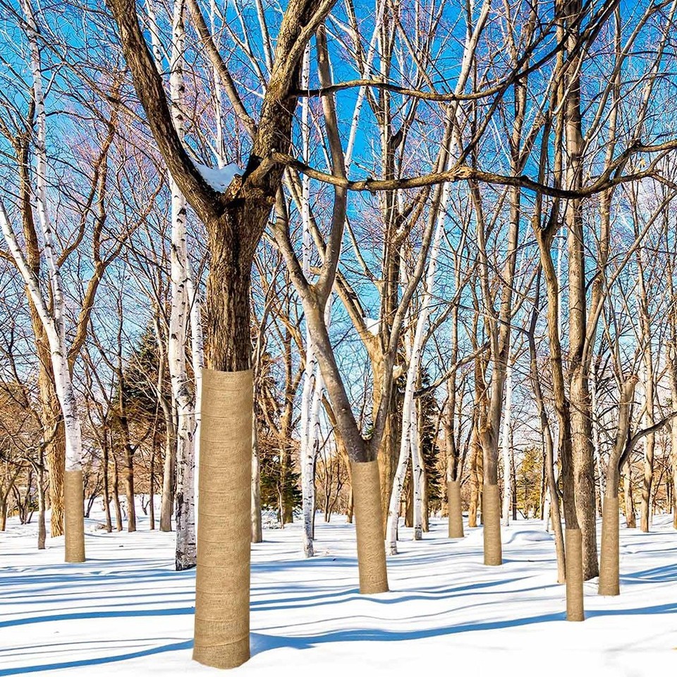 Wrapp Guard Chocolate Burlap Tree Wrap Durable Reusable Tree Protector for Garden ...