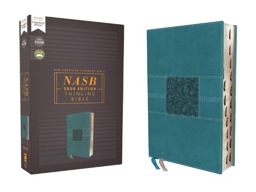 NASB, Thinline Bible, Leathersoft, Teal, Red Letter, 2020 Tex... -