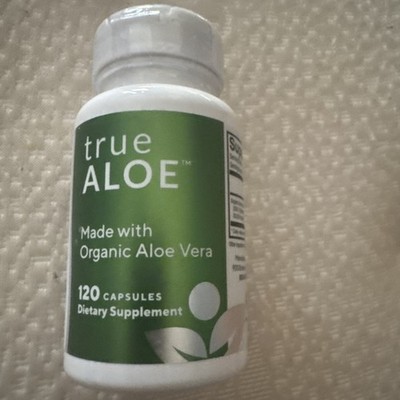 True Aloe Organic Aloe Vera 120 Capsules Gluten-Free Exp 09/2027