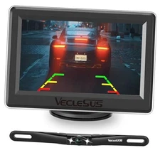 VM1 Wired Backup Camera Kit with 4.3” Monitor, 1080P License Plate Camera, 