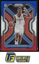 2020-21 Panini Prizm #289 Theo Maledon Red, White and Blue Prizms