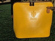 Vera Pelle Italian Leather Crossbody Bag Dome Shoulder Purse Made In Italy