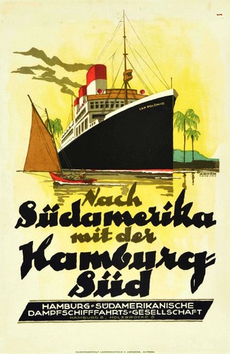 Reiseposter Südamerika Hamburg Cap Polonio
