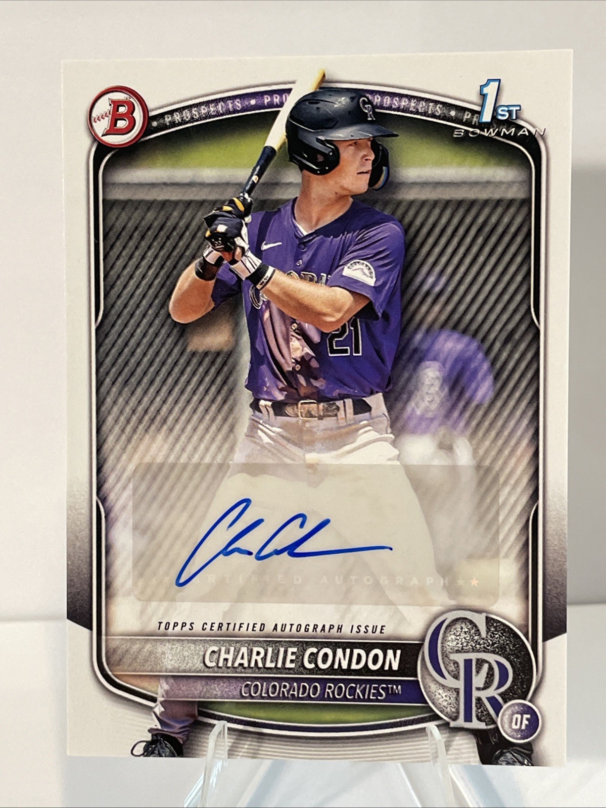 2025 Bowman Charlie Condon Paper 1st Auto Autograph (RC) Rockies