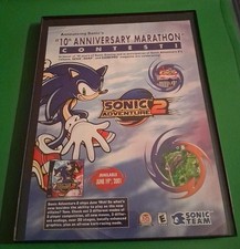 Anuncio impreso enmarcado Sonic Adventure 2 10th Anniversary Marathon Contest 2001 8,5x11