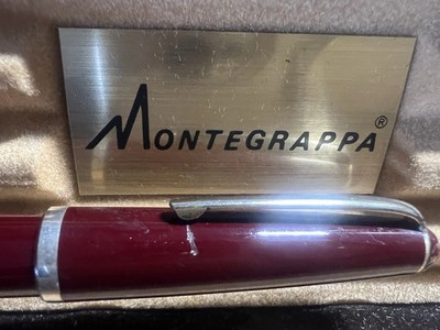 MONTEGRAPPA Burgundy Piston Fountain Pen Writes Vintage
