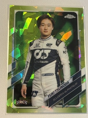 Rookie /199 Chartreuse Sapphire Yuki Tsunoda #14  2021 Topps Chrome Formula 1 F1