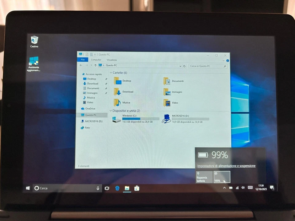 Mediacom WinPad 10.1 X100 – Tablet PC con Windows 10, usato - Immagine 2 di 4