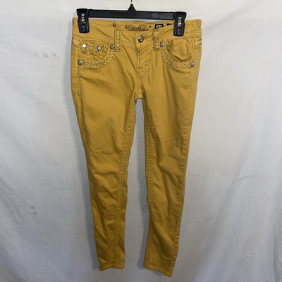 Miss Me Womens Skinny Jeans Size 26x31 Yellow Streetwear Going Out Party