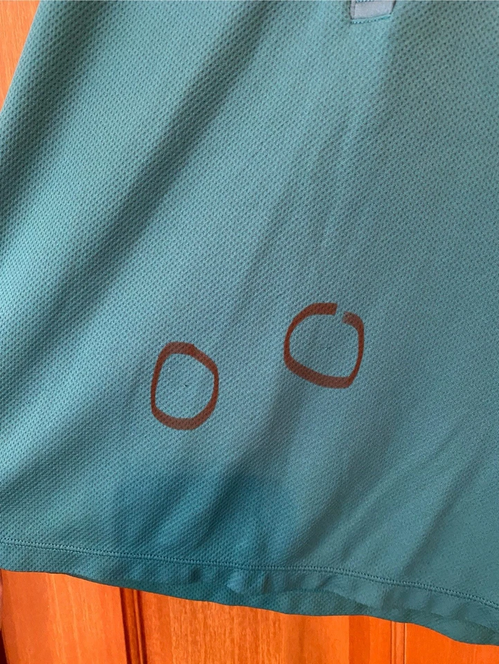 Camisa polo para mujer sin mangas con logotipo Oakley talla mediana golf verde azulado cuello con botones  Foto 3 de 4