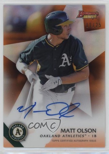 Matt Olson [Orange Refractor] #MO 2015 Bowman's Best of Autographs card