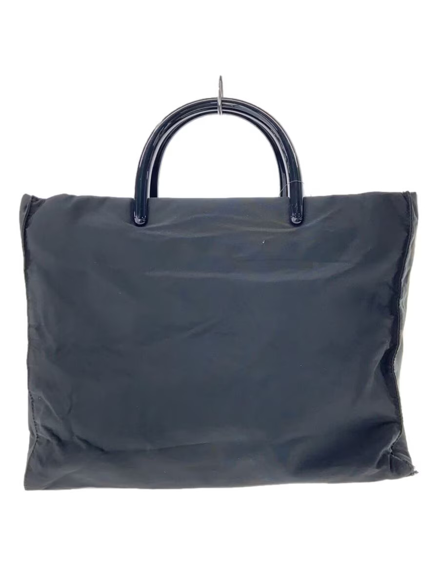 PRADA Handbag Nylon BLK Solid Authentic Rare Exce… - image 1