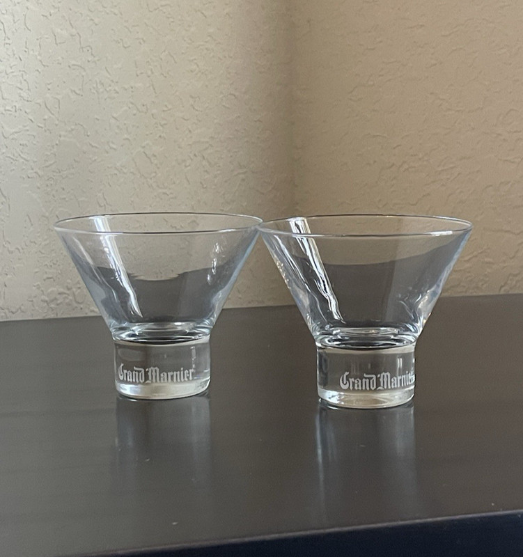 Grand Mariner Vintage Martini/cocktail Glasses Set of 2  - Unique
