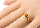 14k yellow gold Natural Citrine diamond .04CT SI2 H gemstone ring 2.6g estate — photo 5