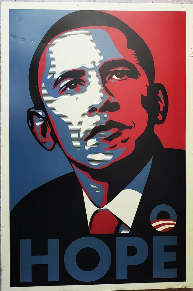 Serigrafía Shepard Fairey HOPE Obama 2008 enmarcada inversión histórica en arte callejero Foto 3 de 3