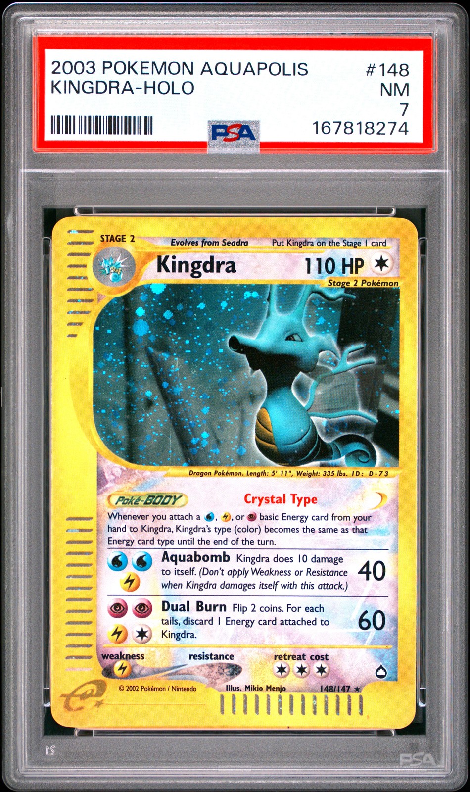 2003 Pokemon Aquapolis 148 Kingdra Holo PSA 7 167818274