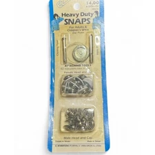 Vtg EZ Heavy Duty Snap Fasteners Set with Tools – 8 Sets White