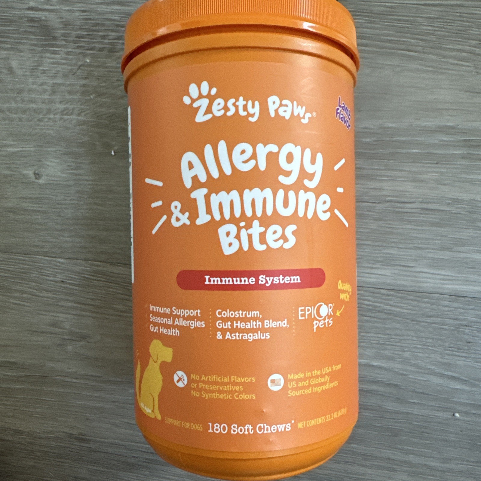 Zesty Paws Allergy & Immune Supplement for Dogs, Lamb Flavor