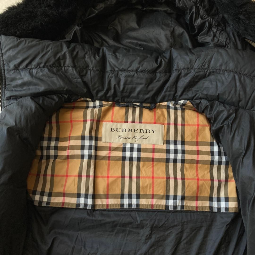 Burberry Down Jacket Check Pattern Black Nylon Po… - image 20