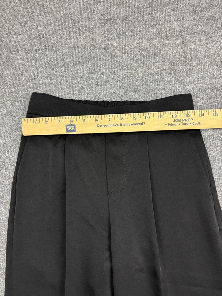 Pantalones Vince para mujer extra pequeños negros cintura elástica plisada pierna cónica Foto 3 de 4