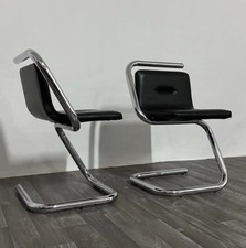 Luigi Bardini Coppia Di Poltroncine Design Anni ‘70 Chrome Tubular Steel
