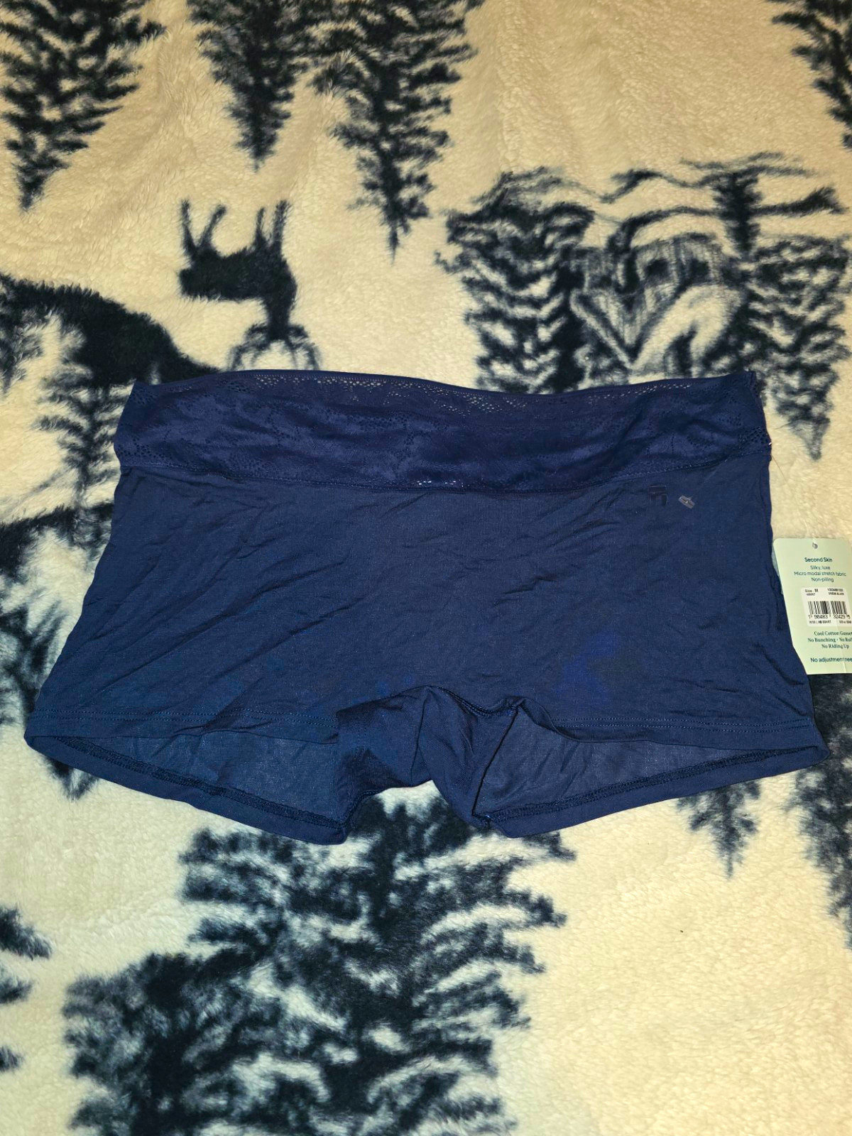 Tommy John Second Skin Boyshort Panties Blue M Modal Stretch Solid 1 Pack