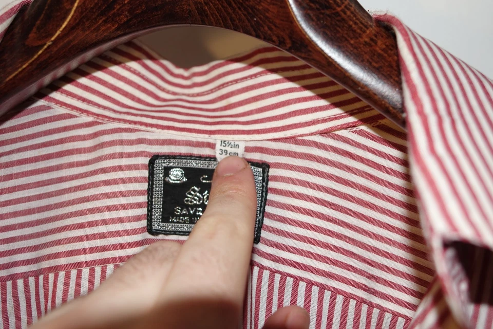 Bespoke 1970s Steed Savile row striped Shirt, Handmade - Image 4 of 4