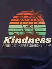 Port and company t shirt Unisex  Size M Navy Blue Kindness Spread It Inspire