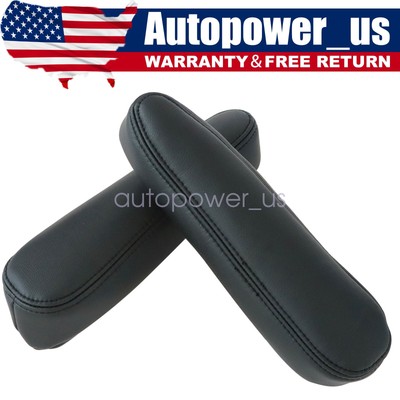 For 2005-2015 Nissan Armada Titan Black Vinyl 2PCS Seat Armrest Covers