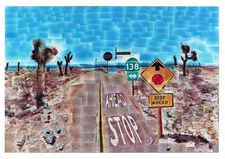 Postcard David Hockney "Pearblossom Hwy., 11-18th April 1986, #2" MINT Unused