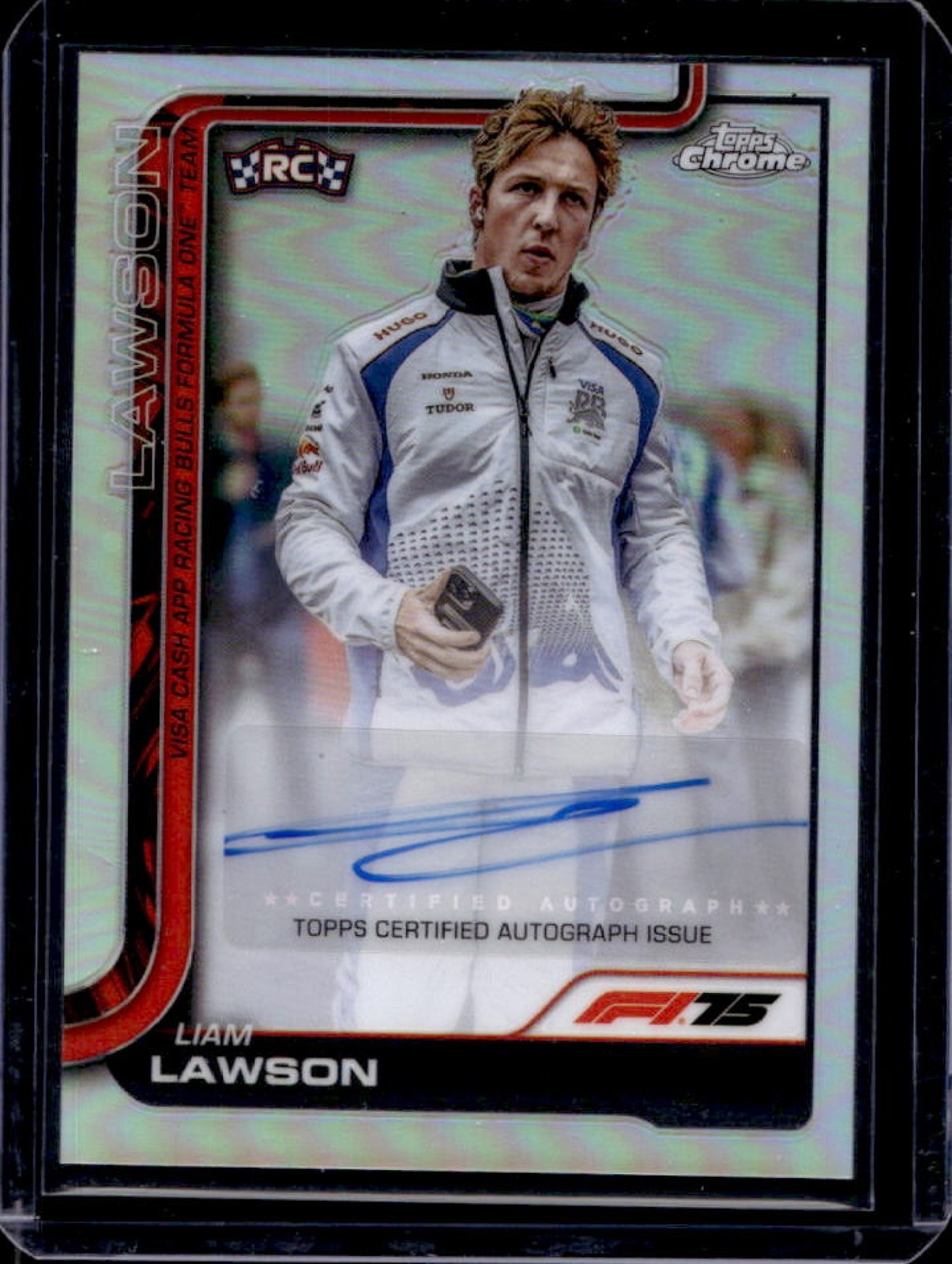 2025 Topps Chrome F1 Liam Lawson Auto Autograph Rookie RC #CAC-LAW