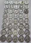 (40) Random 1930's - 1960's P D S Washington Quarters 25c 90% Silver (X16)