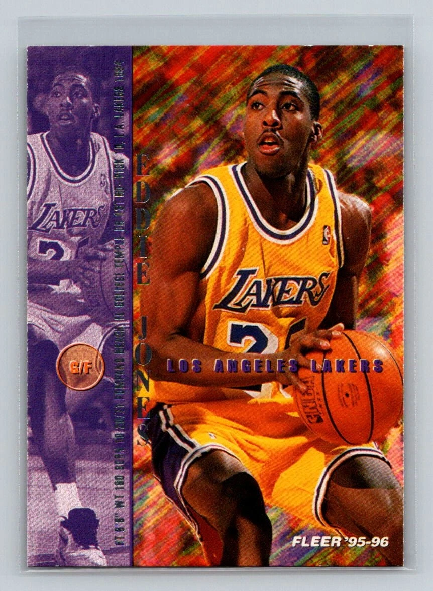 1995-96 Fleer #89 Eddie Jones Los Angeles Lakers Basketball Card