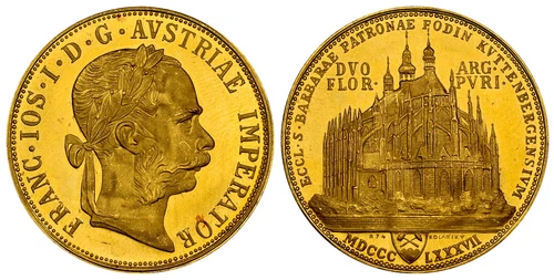 AUSTRIA. Franz Joseph I 1887 (1974) AV Restrike 2 Florin. NGC PR66 UCAM KM X-M7