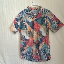 IZOD Saltwater Relaxed Classics Men's M Floral Tropical Short Sleeve Button-Up  