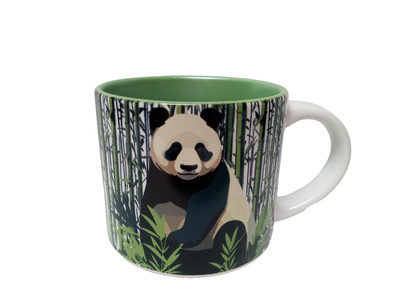 SMITHSONIAN'S NATIONAL ZOO MUG PANDA BEARS GREEN & WHITE & BLACK  WASHINGTON DC