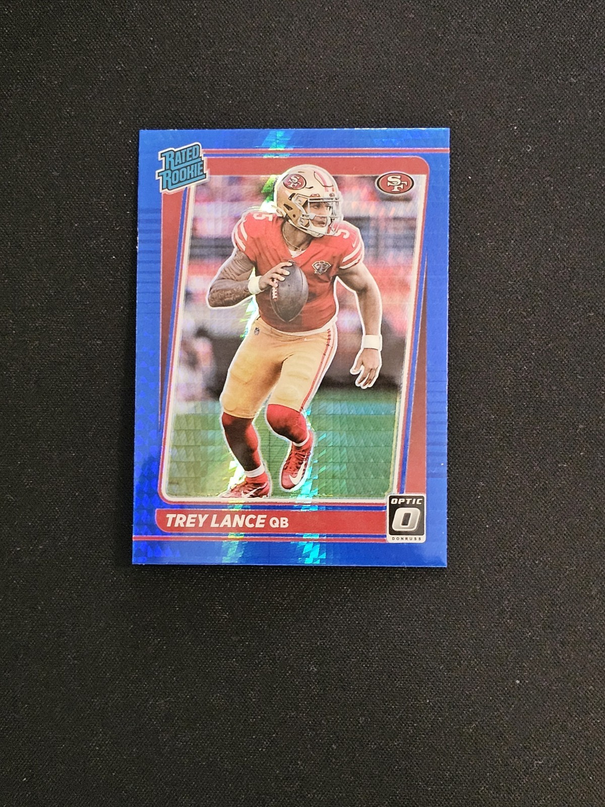 2021 Donruss Optic Rated Rookie (RC) Trey Lance #203 Blue Hyper Prizm