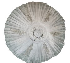 Natalie Dancewear Professional Hooped Pancake Tutu White Silver Sequins S/M